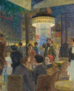Boulevardcafe In Paris by Max Schlichting