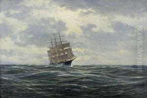 Dreimaster Auf Hoher See by Wilhelmine Schlichting