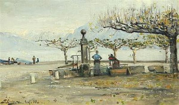 Landscape With Mountains And Two Women By A Water Pump - view 1