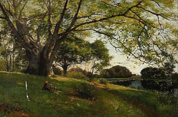 Children On A Meadow Under A Tree - view 1