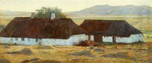 Landscape With Fields And Thatched Farm by Johann Christopher Schlichtkrull