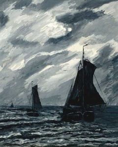 Boote Bei Nacht by Johann Christopher Schlichtkrull