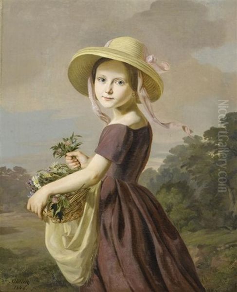 Madchen Mit Blumenkorbchen - view 1