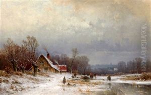 Winterlandschaft by August Eduard Schliecker