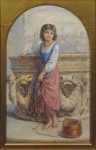 Girl At A Puteal by Laurent Joseph Daniel Bouvier