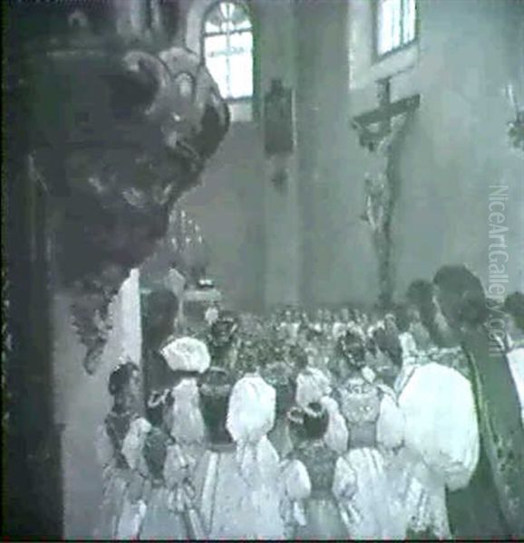 Siebenburgerm,adchen Beim Gottesdienst In Der Kirche - view 1