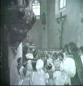 Siebenburgerm,adchen Beim Gottesdienst In Der Kirche