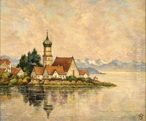 Blick Auf Die Halbinsel Wasserburg Vom Malerwinkel Aus An Einem Fruhlingstag