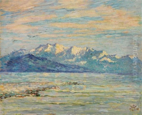 Seascape With Mountains In The Background - view 1