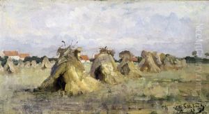 Graanschoven In De Omgeving Van Het Zoute by Willy Schlobach