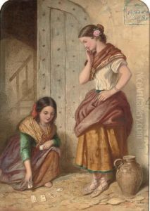 The Little Gitana by Auguste Jules Bouvier, N.W.S.