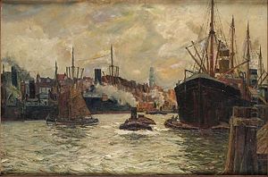 Fartyg I Hamnen by Eduard Schloemann
