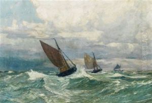 Fischkutter Vor Hornum Odde by Eduard Schloemann