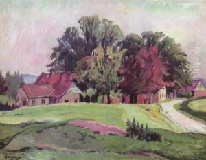 Landschaft Mit Bauerngehoft by Eduard Schloemann
