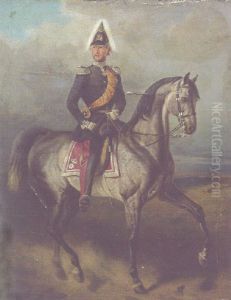 Equestrian Portrait Of Friedrich Franz Ii, Grand Duke Of Mecklenburg-schwerin by Theodor Schloepke