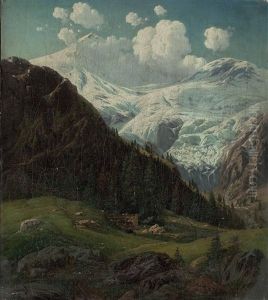 Tiroler Hochalm Mit Blick Auf Den Hintertuxer Gletscher by Josef von Schloegl
