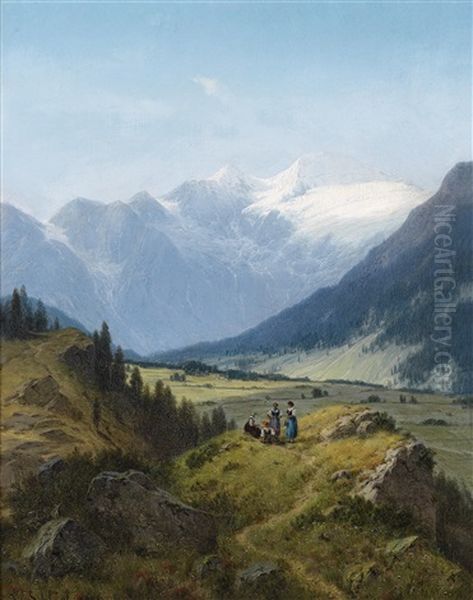 Blick Ins Hintere Ferleiten Thal Und Auf Das Fuscher Eiskaar Und Pfandl - view 1