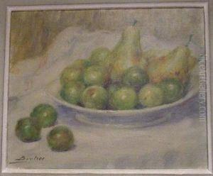 Nature Morte Aux Poires Et Prunes by M. Bouvier
