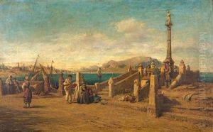 Mediterranean Harbour by Carl Bernhard Schloesser