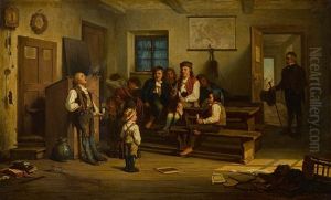 Die Verbotene Frucht (rauchende Knaben) by Carl Bernhard Schloesser