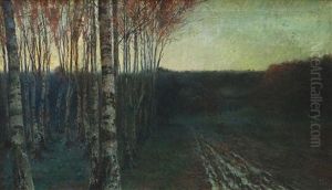 Birch Grove At Dusk by Robert Schlosser