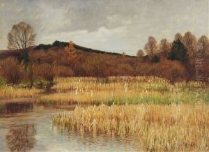 A Fish Pond Near Amlinghausen by Heinrich Schlotermann