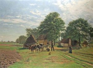 Gehoft Im Kloster Bersen Bei Meppen by August Schlueter