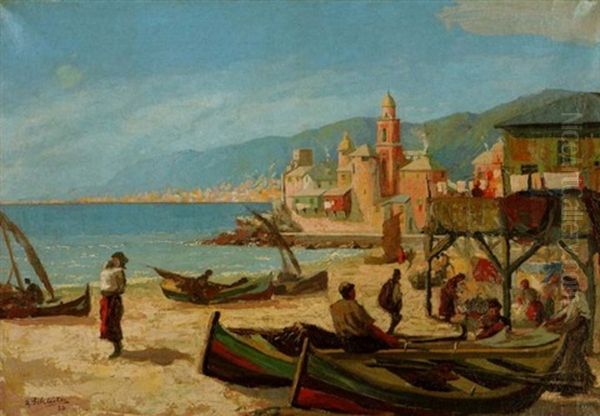 Fischer Am Strand Von Caniogli, Italien - view 1