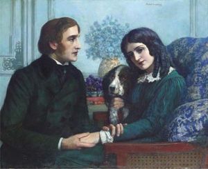 Robert Browning Visits Elizabeth Barret At 50 Wimpole Street by Herbert Gustav Schmalz
