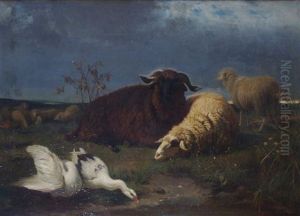 Restful Afternoon At The Pond by Friedrich Ferdinand Schmalzigaug
