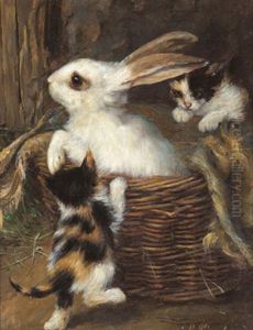 Zwei Katzchen Und Ein Kaninchen by Paul Schmalzried