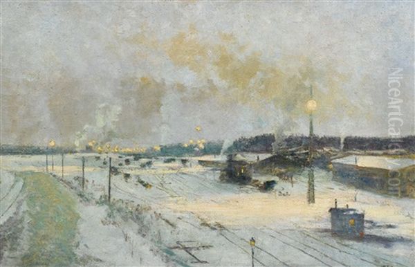 Railway Station In Winter - view 1
