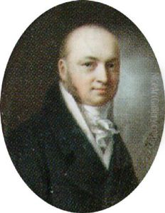 A Gentleman Wearing A Blue Coat With A White Waistcoast And Cravat, Moonlit Sky Background