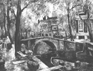 A View Of A Canal With Figures On A Quay, Amsterdam by Wilhelm Schmetz