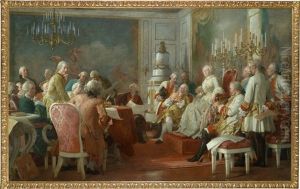 Kaiserin Maria Theresia Mit Kaiser Franz Stephan Und Dem Jungen Joseph Ii. Im Kreise Ihrer Berater