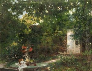 Sommeridyll Vor Der Gartenlaube Sommeridyll Vor Der Gartenlaube