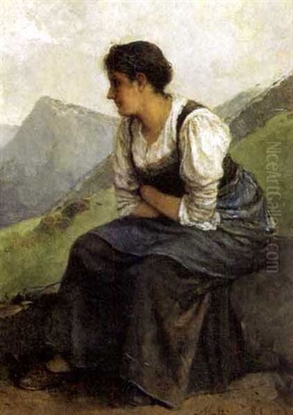 A Woman In A Mountainous Landscape - view 1