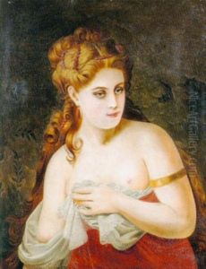 Portrat Einer Jungen Frau Im Garten by Mathias Schmid