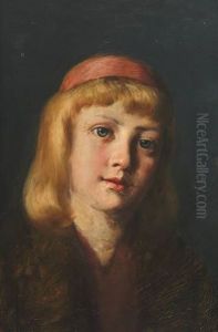 Portrait Eines Blonden Madchens Mit Roter Haube