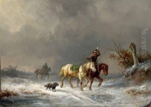 Postreiter Im Schneesturm