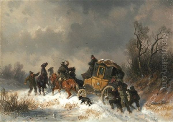 Die Reisepanne: Kutsche Im Schnee - view 1