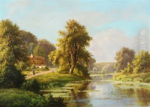 A Summer Landscape by Alexander Schmidt