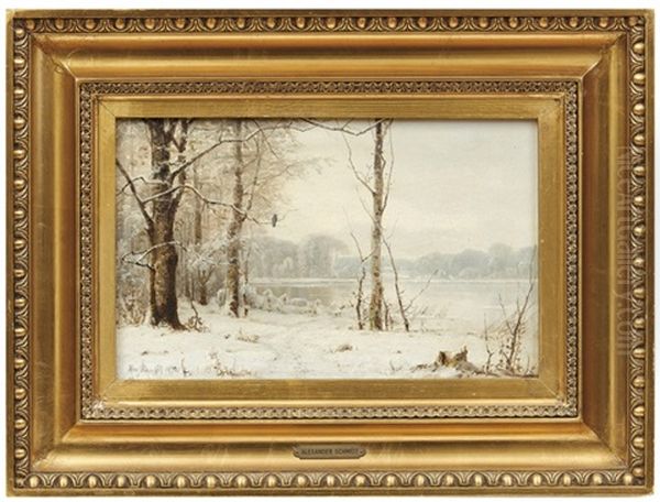 Winterlandschaft Mit Zugefrorenem See - view 1