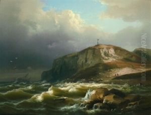 Schiffbruch An Der Englischen Kuste (northumberland) by Eduard Schmidt