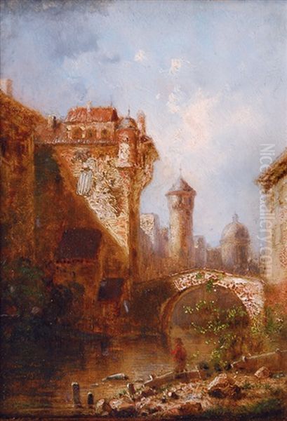 Old Town With A Bridge - view 1