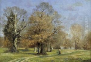 Nach Der Schneeschmelze (park Von Bernried) by Friedrich Albert Schmidt