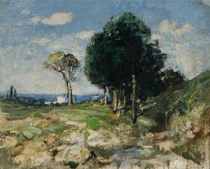 Sommerlandschaft (+ 3 Others; 4 Works) by Friedrich Albert Schmidt