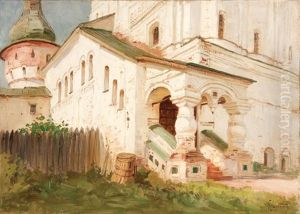 Entrance To The Church Of Saint John The Theologian, In The Kremilin, Rostov Velikiy by Genrich Genrikovich Schmidt