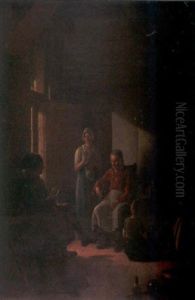 The Family In The Kitchen by Gustav Adolf Schmidt