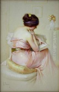 Jeune Femme A Sa Toilette by Gaston Bouy